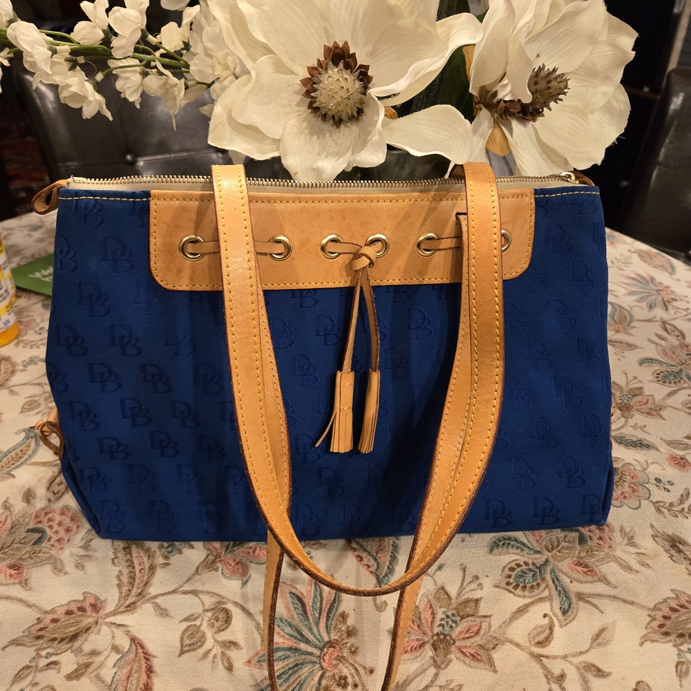 Dooney & Bourke Navy and Tan Tote